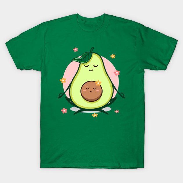 avocado mum yoga baby T-Shirt by Mako Design 